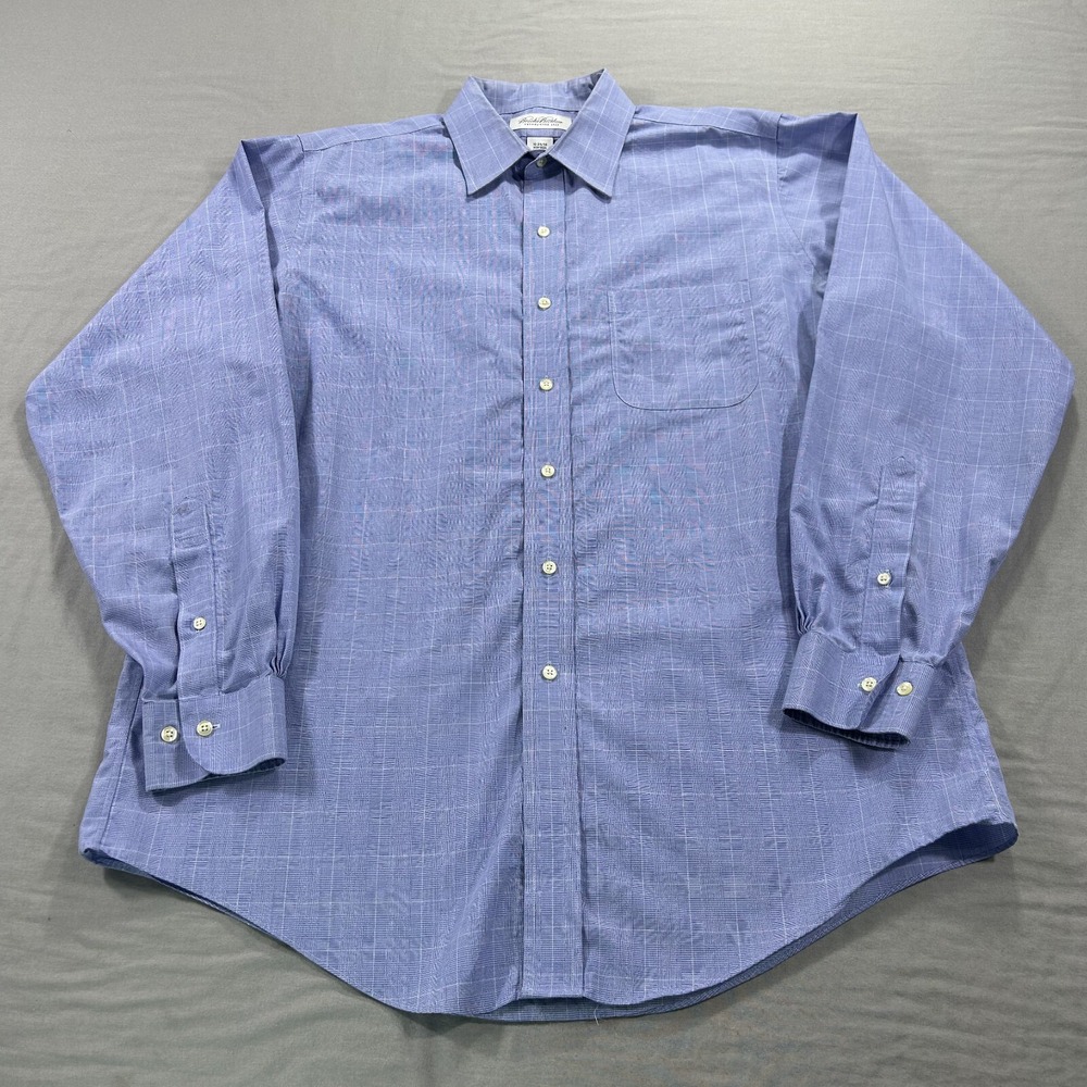 Brooks Brothers Shirt Mens Large‎ 16-34/35 Blue Check Button Up Casual Dress